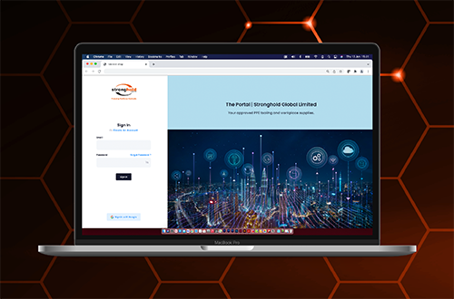 Laptop with Stronghold Portal login page