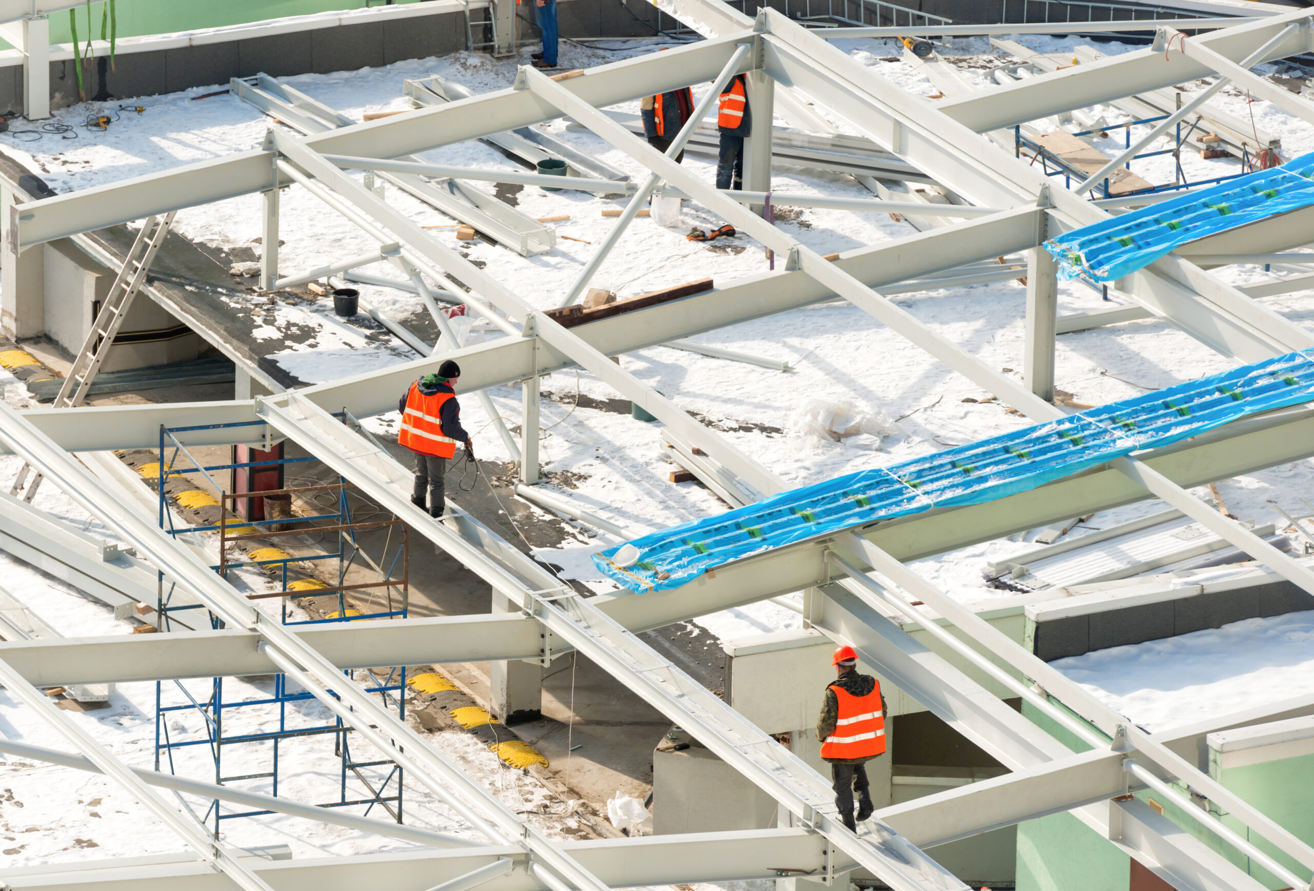 workers on the building roof