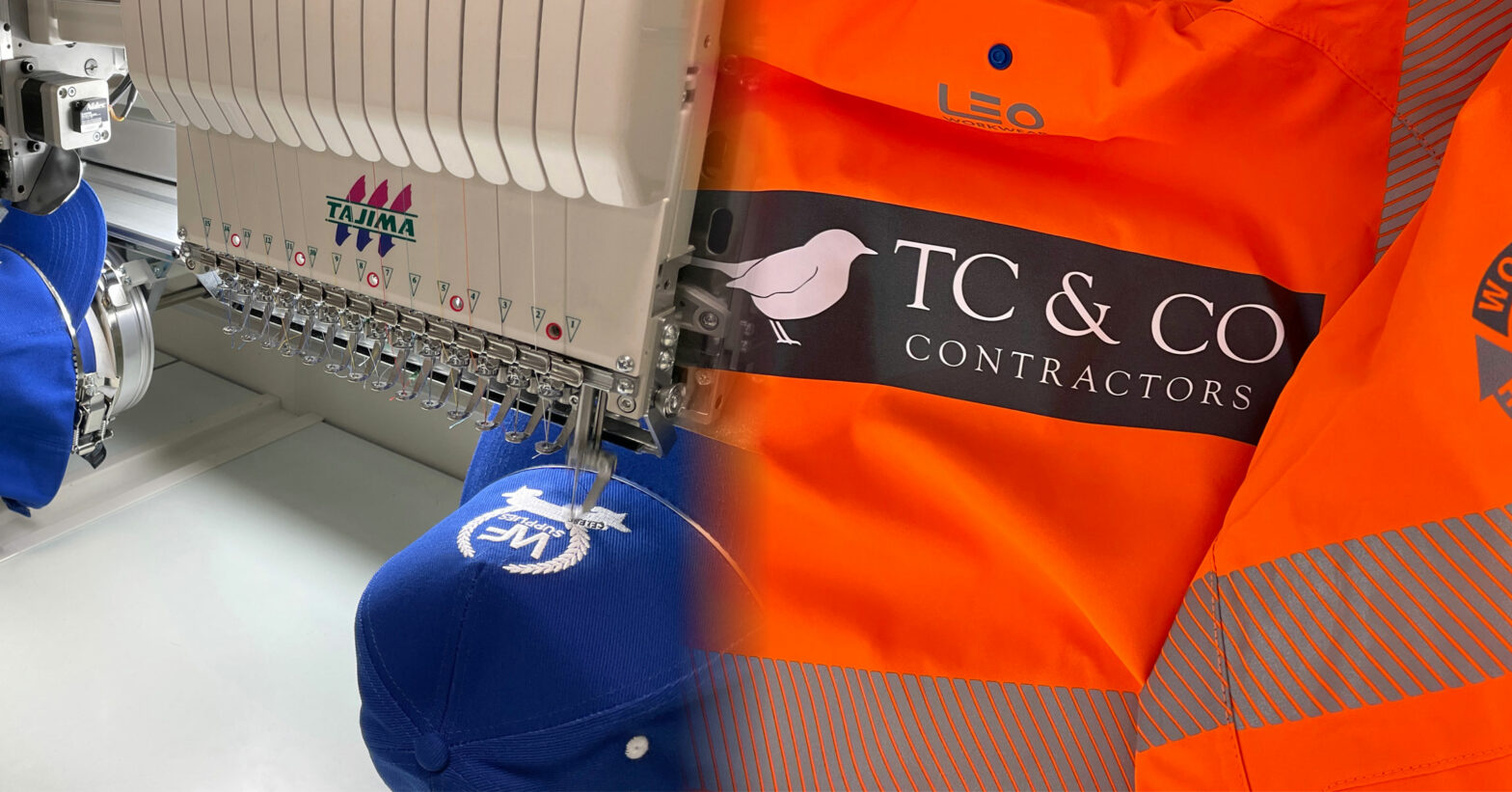 Embroidery and print workwear in production